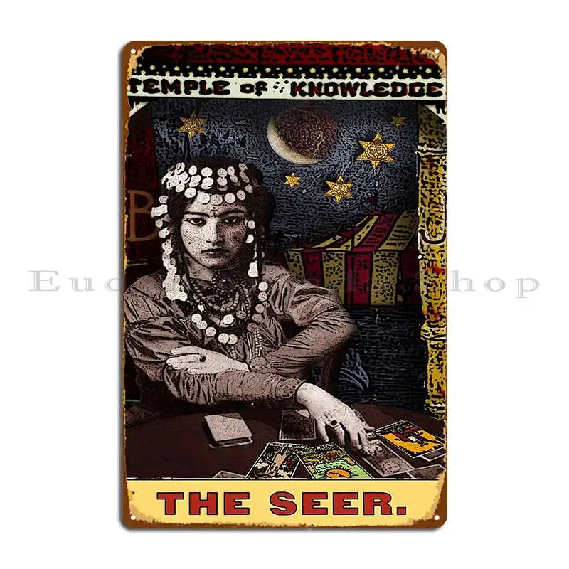 The Seer From The Tarot Of The Zirkus Metal Sign Print Wall Decor Painting Club Club Tin Sign Poster
