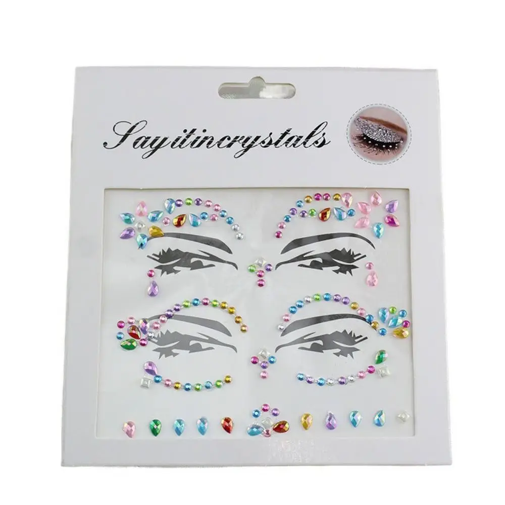 

Fake Tattoo 3D Face Tattoo Crystal Sticker Disposable Fashion Gems Rhinestones Sticker Charm High Quality