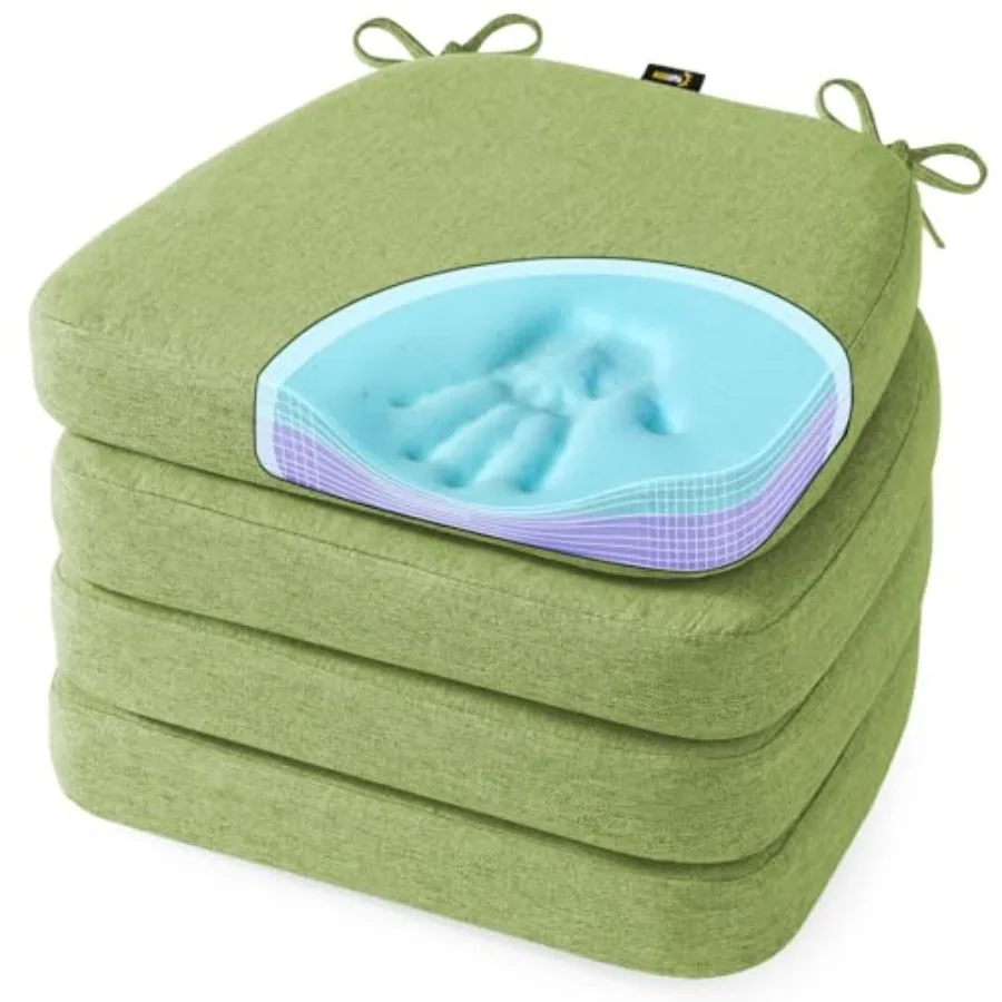 Coolg Gel Memory Foam Chair Cushions, 2.6