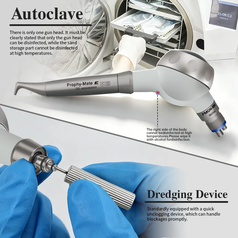 Dental Air Flow Teeth Polishing Polisher Handpiece Hygiene Prophy Jet Dentistry Tools 4hole quick connect