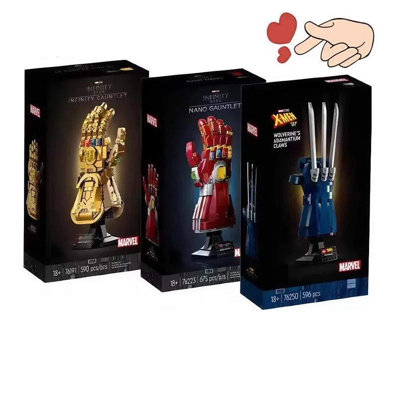 

32cm Iron Man Series Thanos Infinity Gloves Marvel Figure Toys Nano Gauntlet Plastic Iron Man Diy Puzzle Model Ornaments Gifts