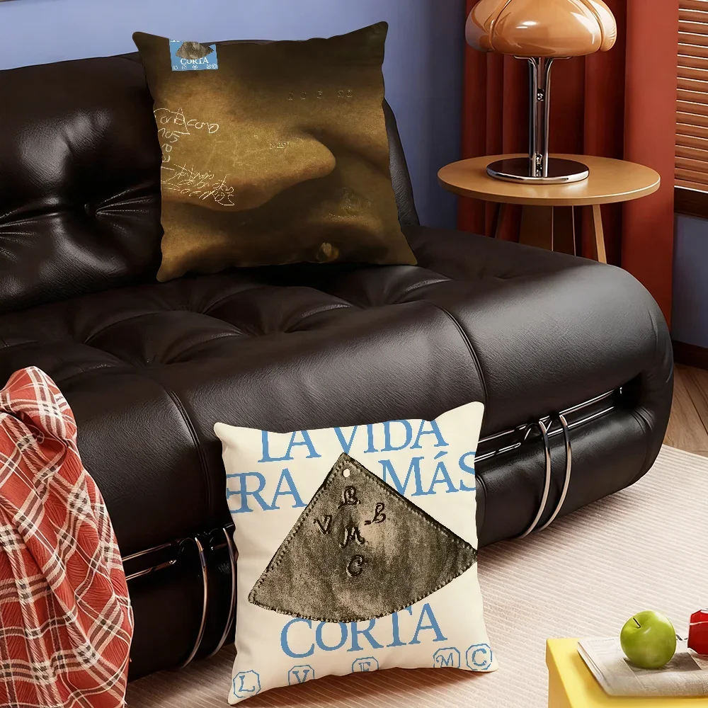 Rapper Milo J La Vida Era Mas Corta cushion cover Soft Smooth Hidden Zipper Washable Decorative Couch Office Housewarming Gift