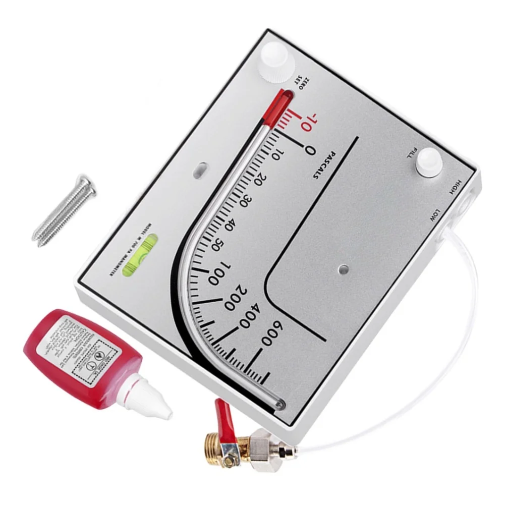 Filled Manometer for HVAC Air Pressure Differential Measurement with Inclined and Vertical Mounting Capability