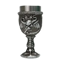 Creative 3D Relief Devil Skull Stainless Steel Beer Goblet New Death God Skeleton Wine Glass Personalized gifts for Christmas