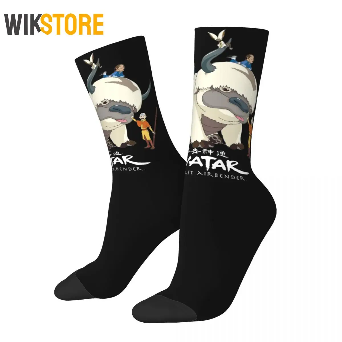 Harajuku Avatar-The Last Airbender Appa Group Basketball Socks Crew Socks for Unisex Non-slip Breathable Cute Sock