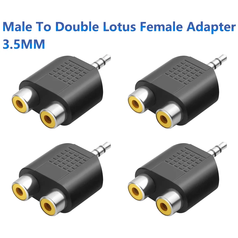 5/20PCS Y Splitter 3.5 mm Jack Stereo Male to 2 RCA Female Audio Cable Adapterfor Computer Speaker Earphone Headphone Connector