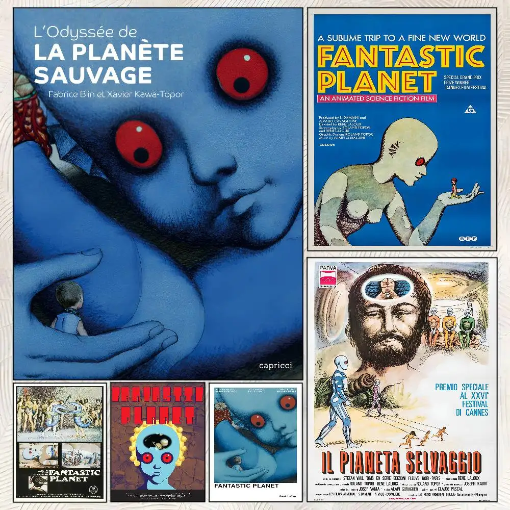 Classic Science Fiction Movies Fantastic Planet Poster Self-adhesive Art Room Entrance Restaurant Wall Decor Art Painting