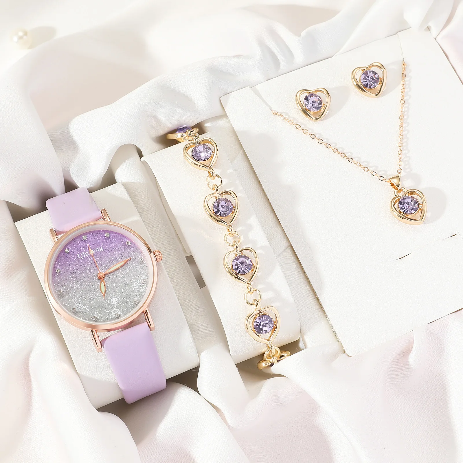 

Women Wristwatch Elegant Simple Watch Emerald Purple Inlaid Versatile Fashion Accessory Without Clasp NO Box Relojes Para Mujer