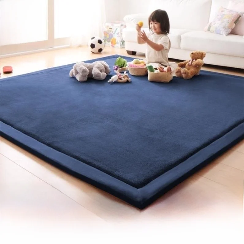 

Pure Color Tat Floor Mat Home Rug Living Room Carpet Pad Soft Silk Filling Winter Warm Color Mat Rug