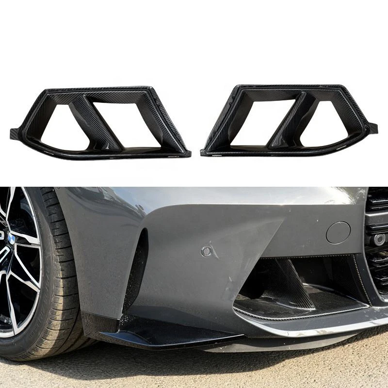 

OEM Real Dry Carbon Fiber Front Air Duct Vent Trims for BMWS M3 G80 G81 M4 G82 G83 Front Bumper Air Duct Vent Trim Replacement