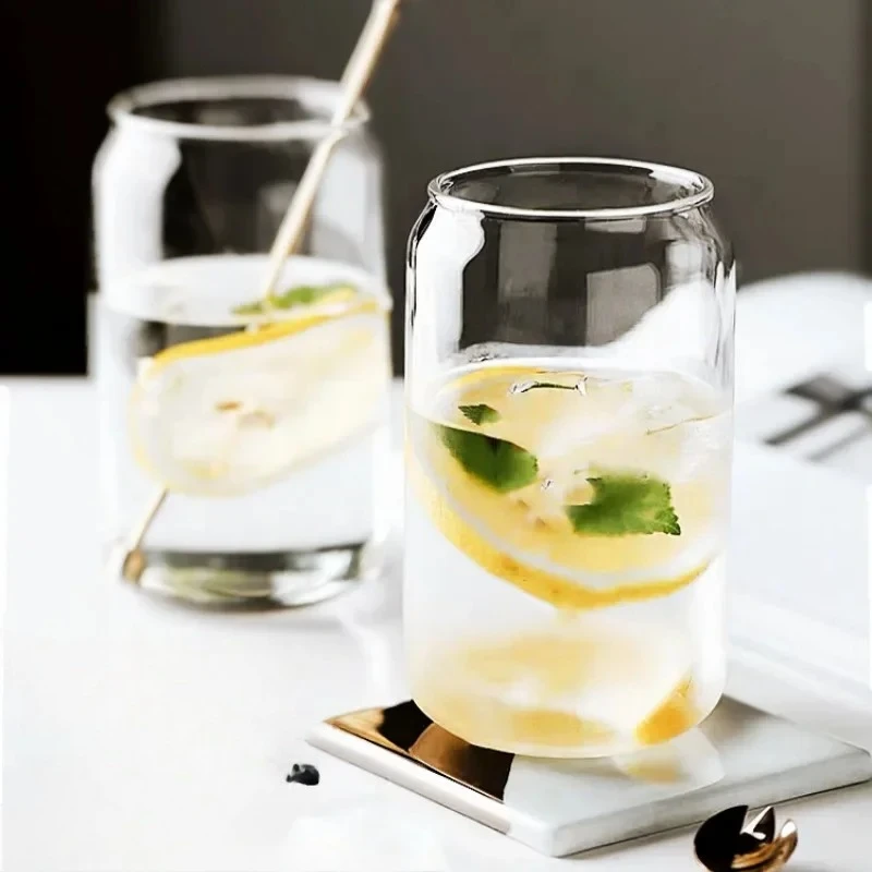 Mocha Cup 16OZ Tumbler Tea Sublimation Glass With Straw Lid Transparent Cup Borosilicate Cups Dye High and Bubble Juice