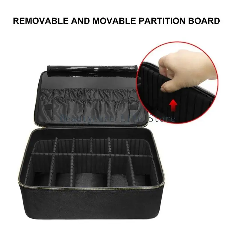 652C Salon Tool Storage Bag PU Leather with Dedicated Tool Slots and Easy Carry Handle For Barber Supplies Storage