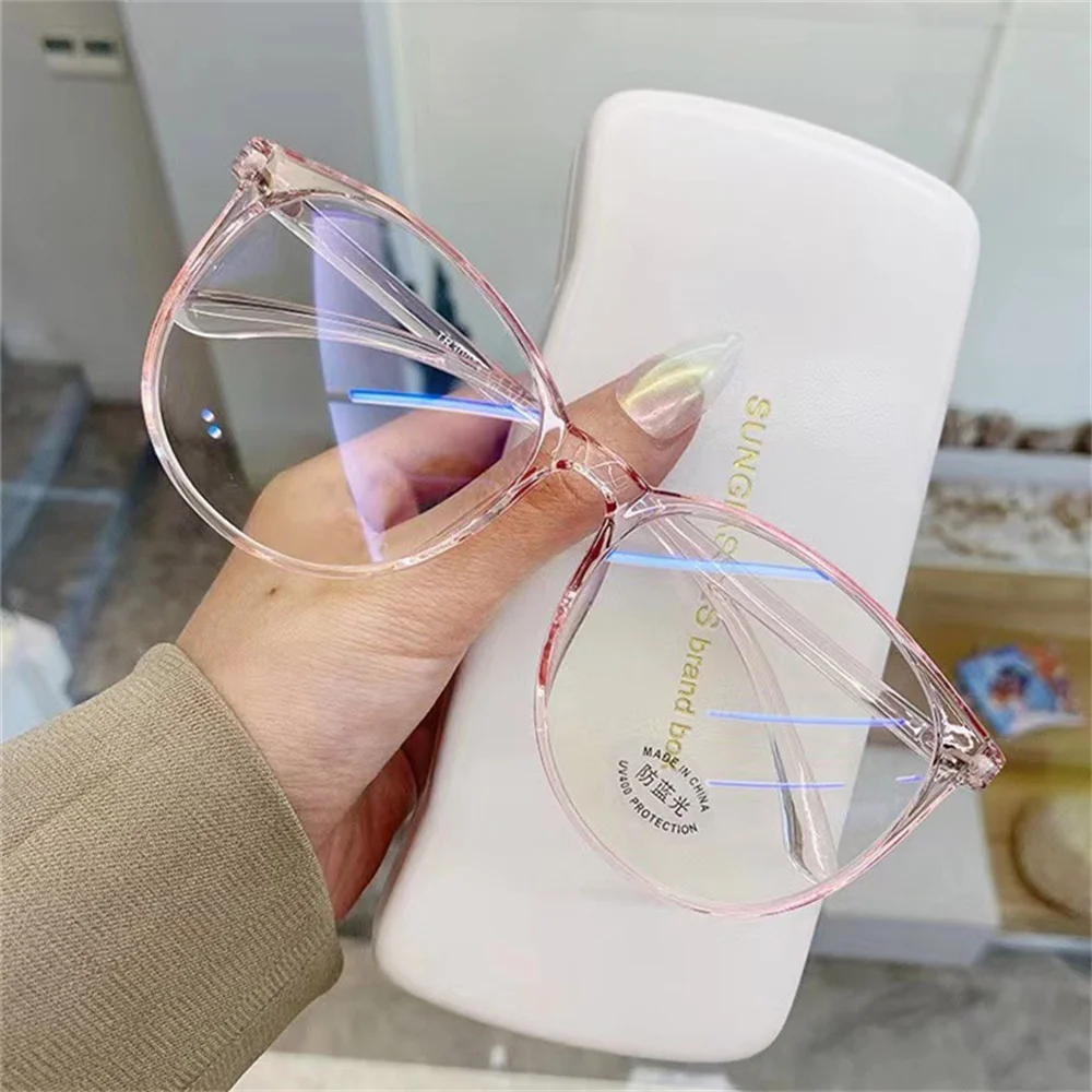 Transparent Computer Glasses Frame Women Men Anti Blue Light Round Eyewear Blocking Glasses Optical Spectacle Eyeglass