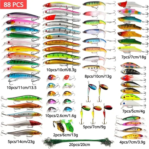 Imagen 2 del producto Kit de Señuelos de Pesca mixtos, cebo duro para pececillos, Wobblers, Crankbait biónico Artificial, cebo tipo lápiz, juego de aparejos de pesca