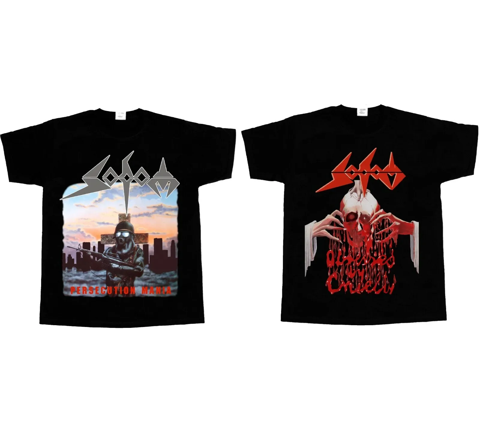 SODOM PERSECUTION MANIA OBSESSED CRUELTY DEATHROW NEW BLACK T-SHIRT-