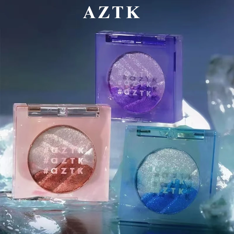 AZTK Mystery Adventure 2 Color Chameleon Highlight Facelift Integrated Plate Pearl Pearl Fine Flash Bright Powder Blusher Makeup