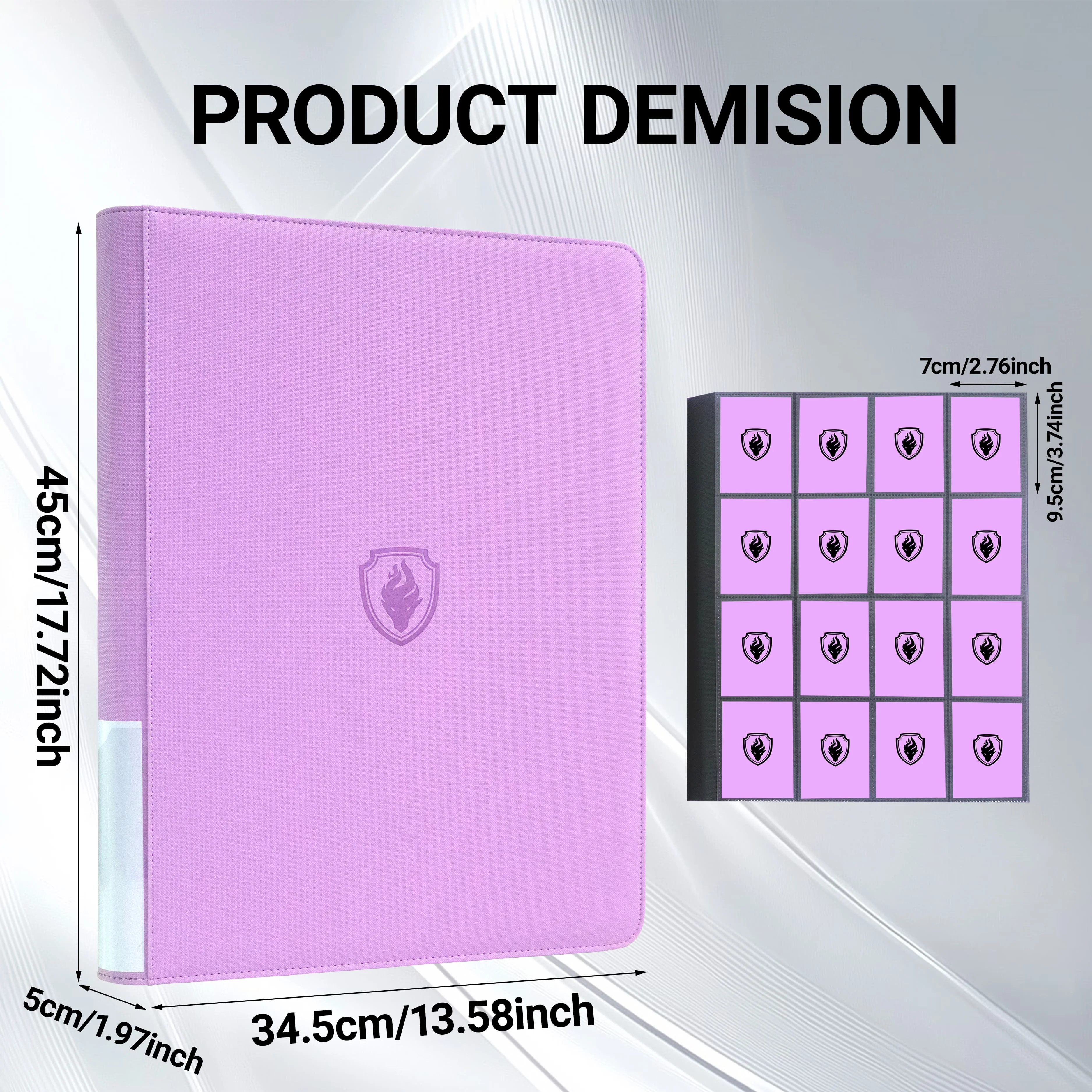 16 Pocket Toploader Binder, Holds 1600 Top Loaders - PU Cover Zipper Card Collection Album, Ideal for  Game/Sport Cards