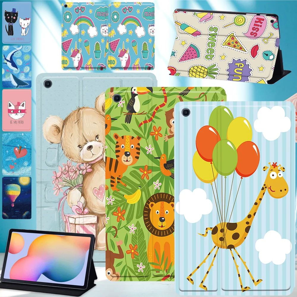 

New Case for Samsung Galaxy Tab A7 10.4 T500/S5e S6 S7/Tab A 8.0 10.1 10.5 Tab S6 Lite 10.4" Tablet Cute Cartoon Series Cover