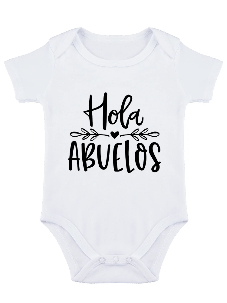 Hola Abuelos Funny Baby Essentials Bodysuit Newborn Boy Clothes Baby Girl Romper Outfit