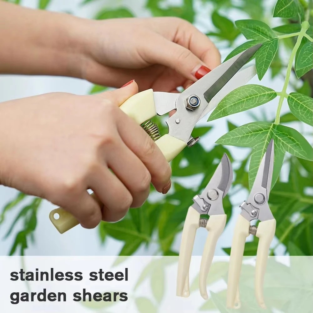 1PC Stainless Steel Pruning Scissors Cutting Multifunctional Flower Tree Branch Bypass Garden Pruner Hand Shear Clipper Tool