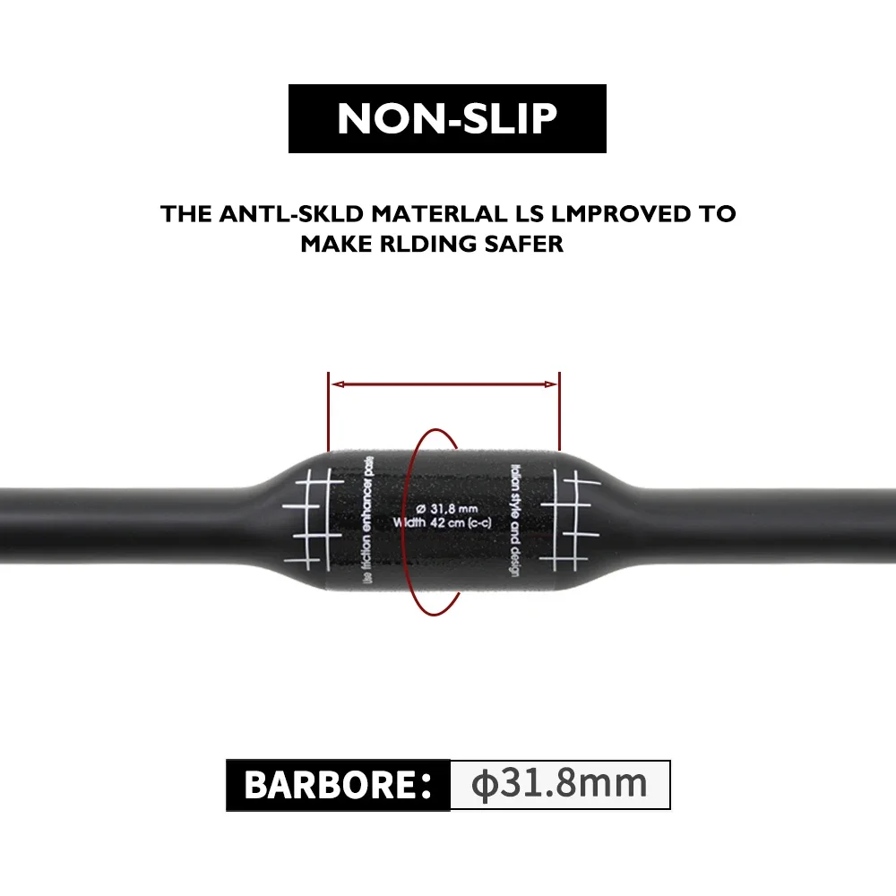 Unmarked Crushed Stone Bicycle Carbon Fiber Road Split Type Bending Fixture 31.8mm, Internal Cable Wiring, Compatible with Di2.