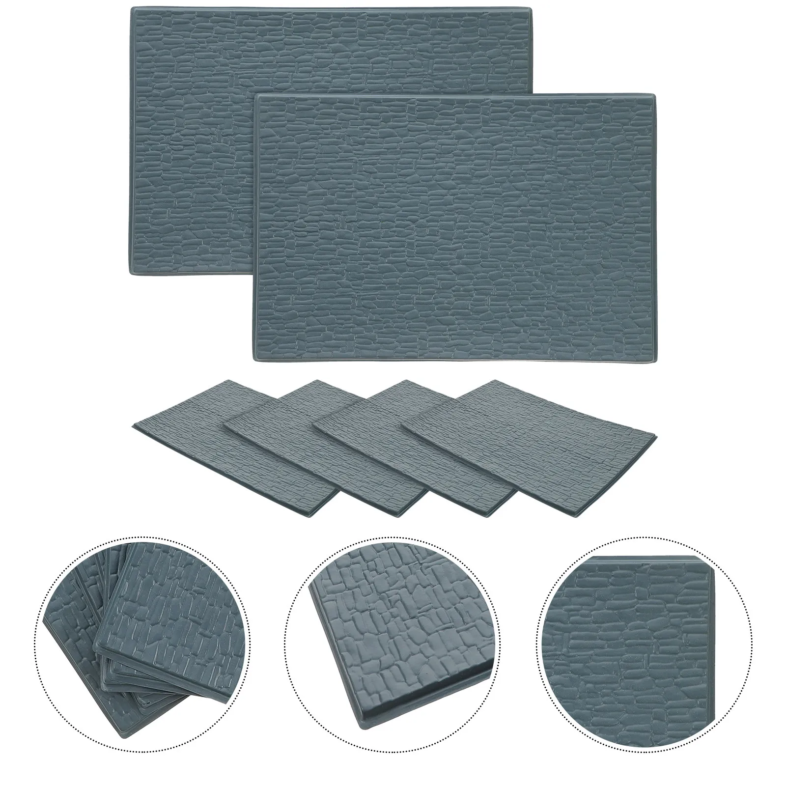 

6 Sheets DIY Miniature Roof Tiles Fine Detail Craft for Creative Garden Decoration Sand Table Props Basing Materials for Mini