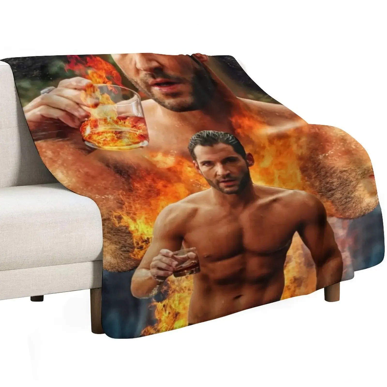 Tom Ellis - Lucifer is Risen Throw Blanket halloween Sleeping Bag Camping Summer Blanket
