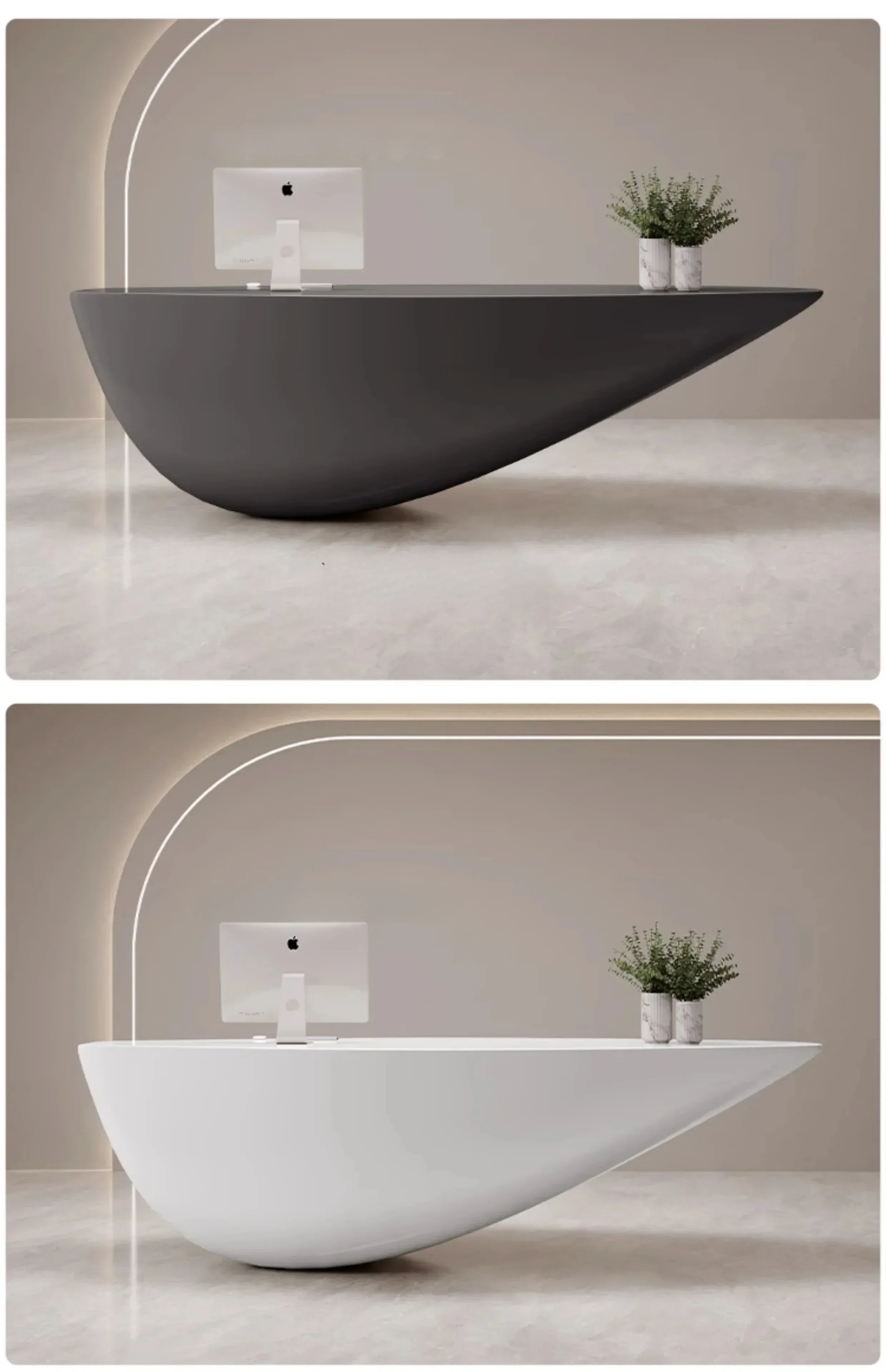 FRP Front Desk Cashier Desk Paint Reception Desk Special-Shaped Fashion Simple Modern Company Technology