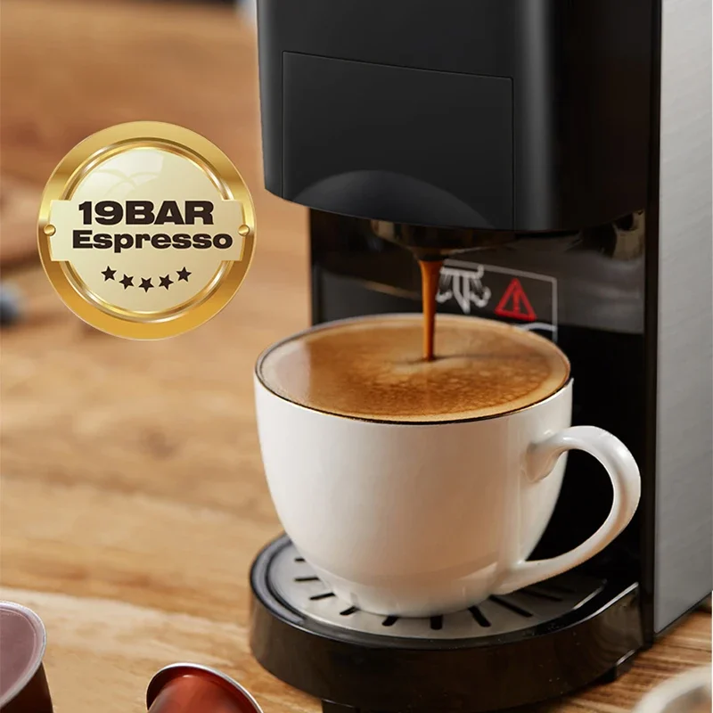 Capsule Coffee Machine Fully Automatic 19Bar Compatible with Various Capsule Coffee Household Small Coffee Machines