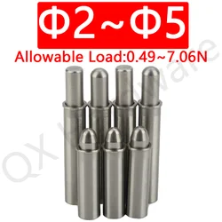 QX511 Large Stock Spring Pins Stainless Steel Short Type Flat/Taper R/Spherial Head Spring Plunger Diameter 1mm/2mm/3mm /4mm