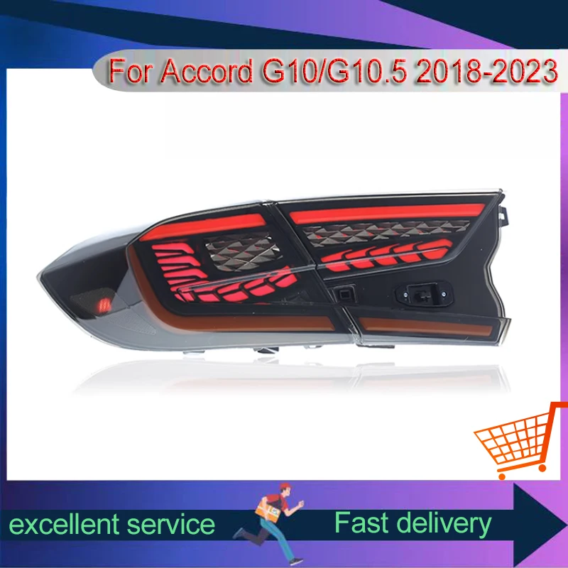 New Style Tail Lamps For Honda Accord 2018-2023 G10/G10.5 Modified Taillights LED Horse Race Running Lights Automobile Assembly