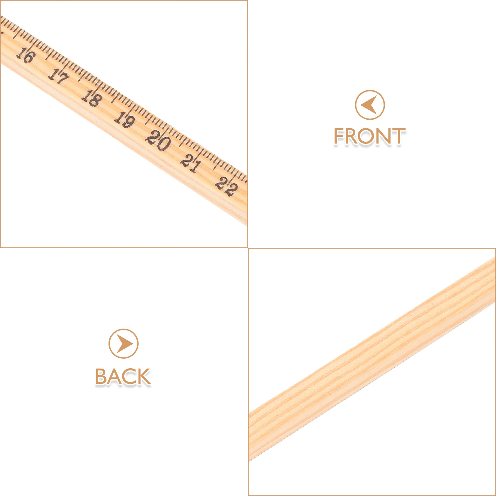 15pcs 30Cm Wooden Ruler Wood Straight Rulers Single Sided Scale Measuring Drafting Tool For School Office Home Study Woodworking