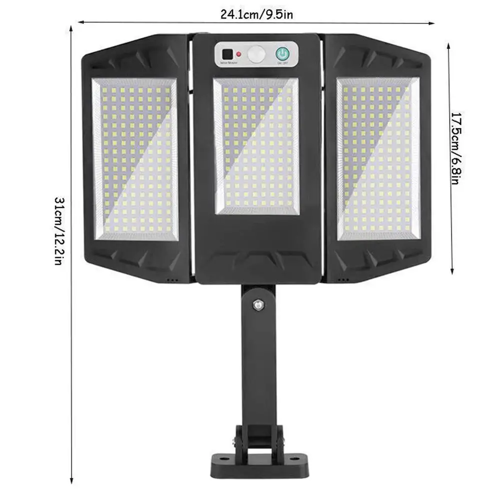 Réverbère solaire super lumineux à LED, 990000strada, 3 modes, télécommande, crépuscule pour Foster, extérieur, 384LED, éclairage étanche, applique murale