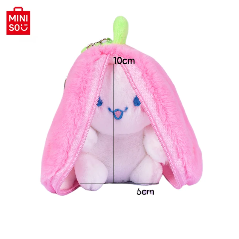 MINISO 10CM Creativo Doll Design Giocattoli Carino Frutta Mini Borsa Portachiavi Ciondolo Luce Morbido Coniglio Auto Peluche Portachiavi Regali di Pasqua