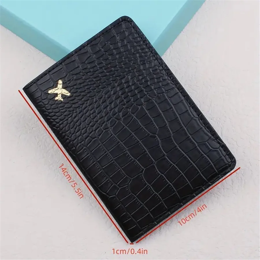 Funda de cuero PU para pasaporte de piezas, tarjetero ligero para avión, accesorios de viaje a la moda, 1 unidad