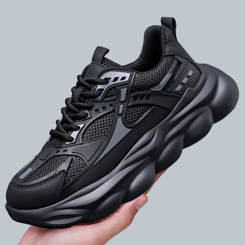 

Новая мужская повседневная спортивная обувь, дышащая сетчатая обувь на платформе, уличные крутые массивные кроссовки