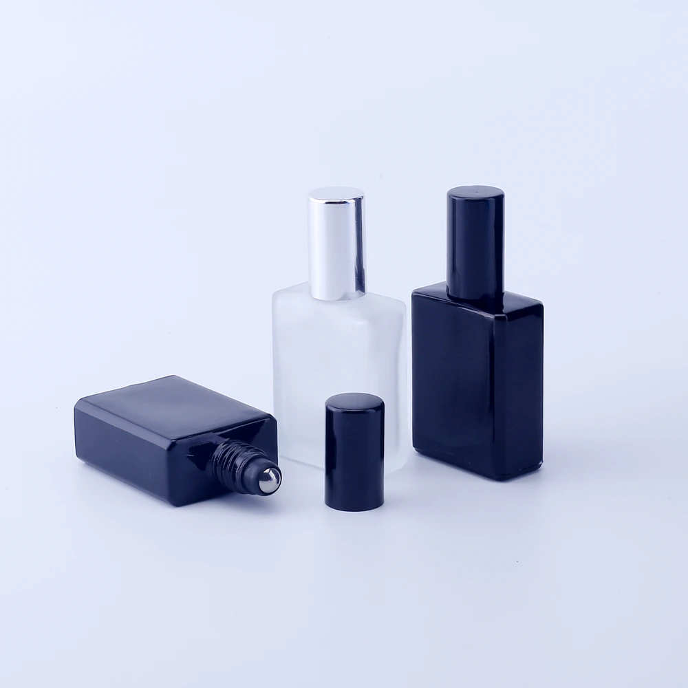 15pcs 3ml 5ml 10ml 15ml Black Glass Roll On Essential Oil Empty Perfume Bottle 10CC Roller Ball Bottle For Travel Etiquetas