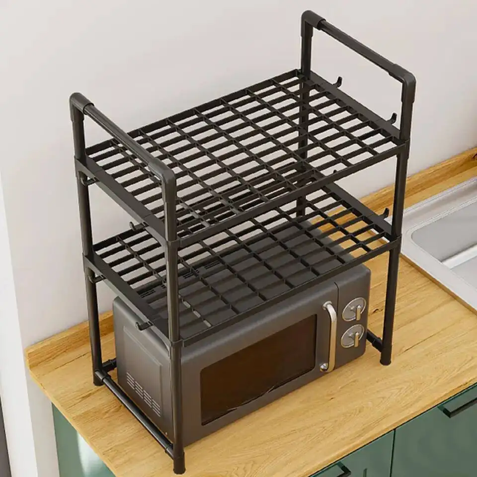 

Oven Microwave Shelf Widened Seasoning Rack Double Layer Bread Hine Holder Countertop Organizer