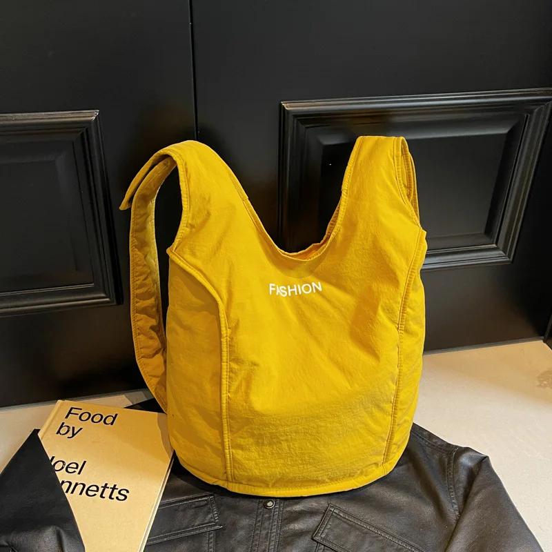 Backpack Niche Lazy Style Women Backpacks Sporty Korean Casual Solid Simple All-matching Letter Fashionable Soft