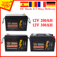 12V 300Ah LiFePO4 Lithium Iron Phosphate Battery Built-in BMS For Replacing Most of Backup Power Home Energy Storage Tax Free