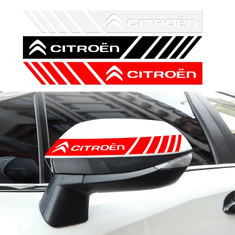 2 قطعة تصفيف السيارة مرآة الرؤية الخلفية لاصقة تزيين شعارات لسيتروين C1 C2 C3 C4 C5 بيرلينجو كسارا C8 C4L DS3 DS4 DS5LS DS6