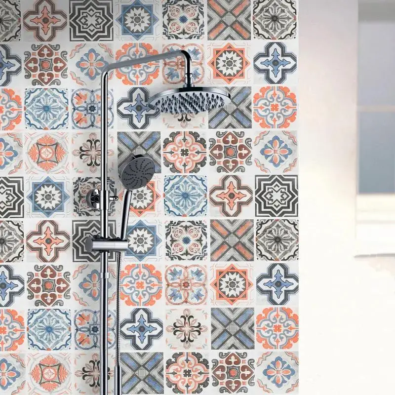 

40 см настенные наклейки, большой рулон обоев, самодельные маслостойкие напольные плитки в европейском стиле, самоклеящиеся ПВХ украшения для дома и ванной