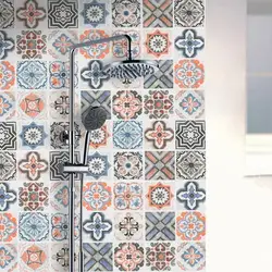 40cm Wall Stickers Big Roll Wallpaper DIY Oil-proof Floor European Style Tiles Bathroom Self-adhesive PVC Home Decoration Decor