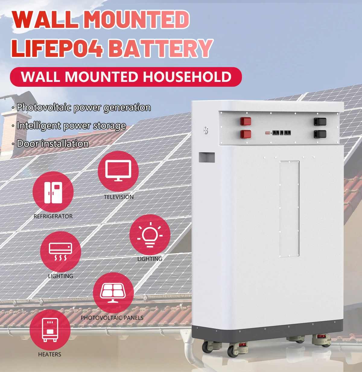 LiFePO4 48V 300AH 15KWH Batterij 51.2V 100AH 200AH 600AH Lithium Solar Batterij Oplaadbare Batterij 6000+ Cycli Voor Thuis opslag