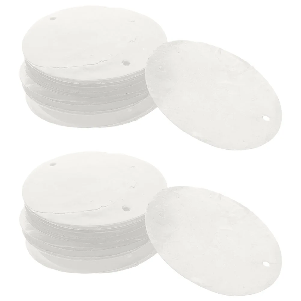 

50 Pcs Shell Decoration Sheet Aesthetic Beads Crafting Materials Connecting Rings White for Crafts