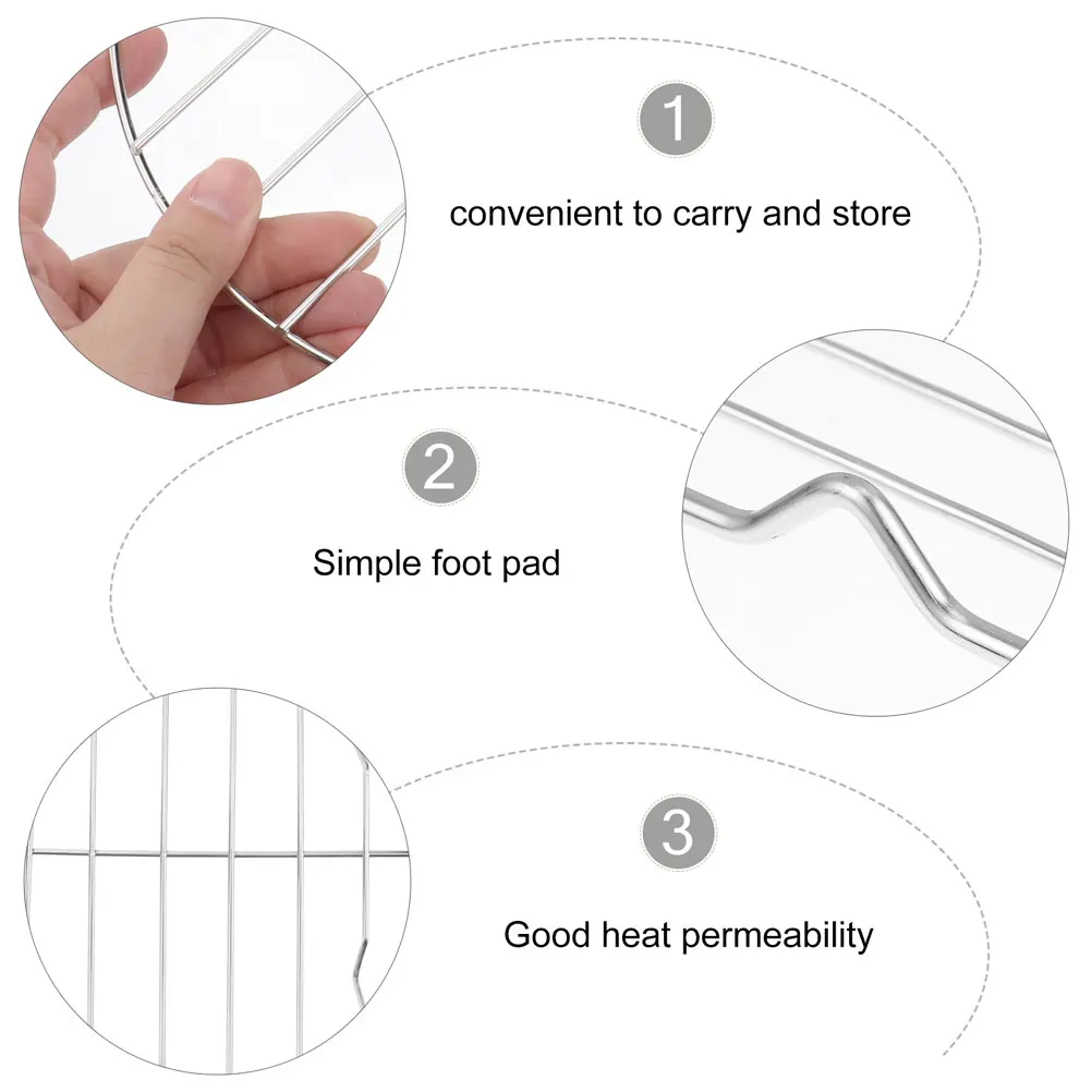 

2 Pcs Stainless Steel Barbecue Grill Meat Rack Roasting Racks Electric Wire Baking Cooking for Bbq Tool