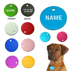 9pcs 25mm Simple Personalized Dog Tag Custom Name Round Dog Tag Collars  Pet Identity Tag Anti-lost Necklace Pet Accessories