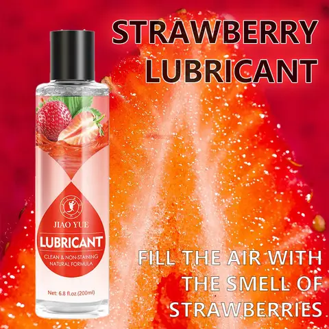 Water Based Strawberry Flavored Lubricant Personal Lube for Men Women and Couples Made Without Added Sugar 200ml