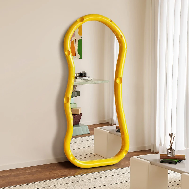 مرايا بيضاوية لطيفة لكامل الجسم ومرايا غرفة نوم الأميرة الاسكندنافية لكامل الجسم وغرفة المعيشة Espejos Decorativos لتزيين الغرفة #3