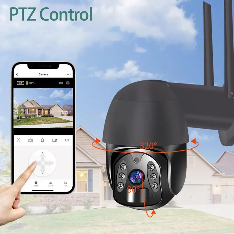 

WiFi PTZ Camera Outdoor Wireless Solar IP Camera 3MP HD Built-in Battery Video Camera Long Time Standby Night Vision